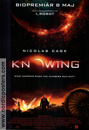 Knowing 2009 poster Nicolas Cage Chandler Canterbury Rose Byrne Alex Proyas