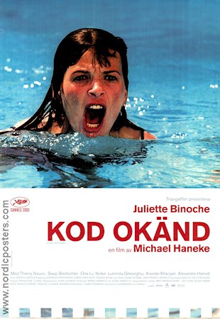 Kod okänd 2000 poster Juliette Binoche Michael Haneke