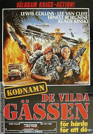 Kodnamn de vilda gässen 1985 poster Lewis Collins Lee Van Cleef Klaus Kinski