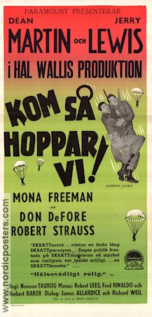 Kom så hoppar vi 1952 poster Dean Martin Jerry Lewis Mona Freeman Norman Taurog Fallskärm