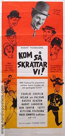 Kom så skrattar vi 1960 poster Charlie Chaplin Helan och Halvan