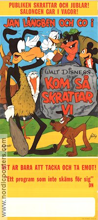 Kom så skrattar vi 1974 poster Kalle Anka Jan Långben Goofy Animerat