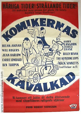 Komikernas kavalkad 1960 poster Helan och Halvan Harry Langdon