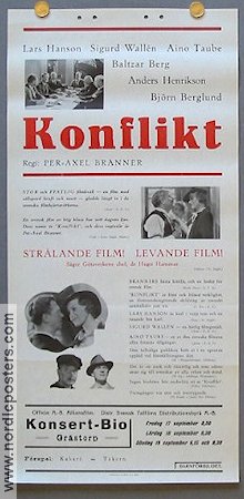 Konflikt 1937 poster Lars Hanson Aino Taube