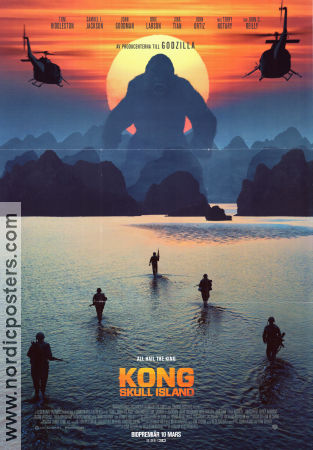 Kong Skull Island 2017 poster Tom Hiddleston Samuel L Jackson Brie Larson Jordan Vogt-Roberts