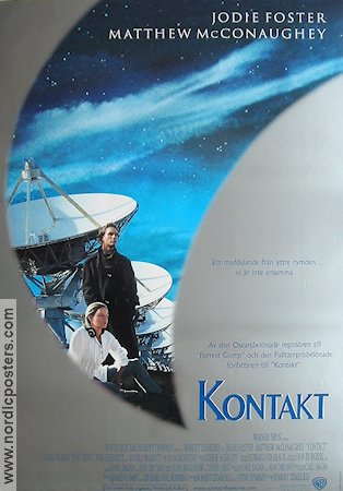 Kontakt 1997 poster Jodie Foster Matthew McConaughey Tom Skerritt Robert Zemeckis Text: Carl Sagan