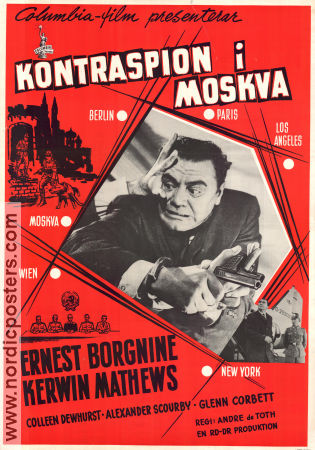 Kontraspion i Moskva 1960 poster Ernest Borgnine Kerwin Mathew André De Toth