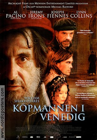 Köpmannen i Venedig 2004 poster Al Pacino Joseph Fiennes Jeremy Irons Lynn Collins Michael Radford Text: William Shakespeare