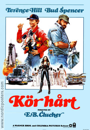 Kör hårt 1983 poster Terence Hill Bud Spencer Buffy Dee Enzo Barboni Bilar och racing Agenter