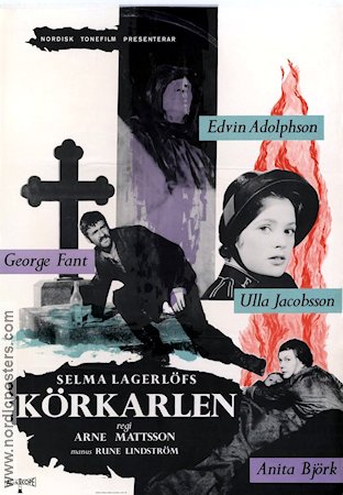 Körkarlen 1958 poster Ulla Jacobsson Edvin Adolphson George Fant Arne Mattsson Text: Selma Lagerlöf