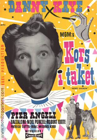 Kors i taket 1958 poster Danny Kaye Pier Angeli Michael Kidd