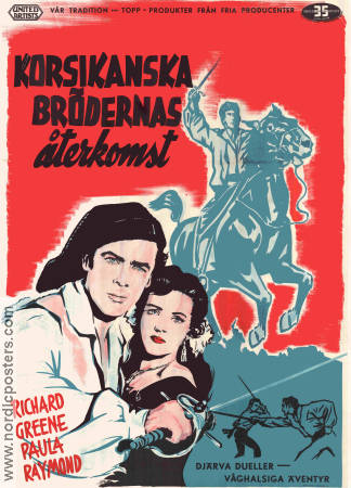 Korsikanska brödernas återkomst 1954 poster Richard Greene