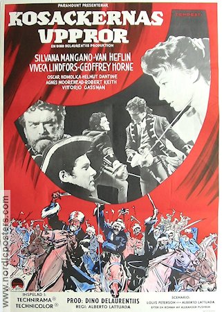 Kosackernas uppror 1959 poster Van Heflin Silvana Mangano Viveca Lindfors