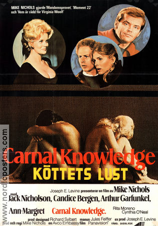 Köttets lust 1971 poster Ann-Margret Jack Nicholson Art Garfunkel Candice Bergen Mike Nichols