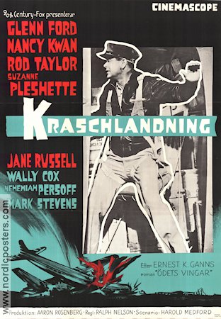 Kraschlandning 1964 poster Glenn Ford Nancy Kwan Rod Taylor Ralph Nelson Flyg Fallskärm