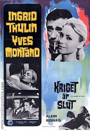 Kriget är slut 1966 poster Ingrid Thulin Yves Montand Alain Resnais