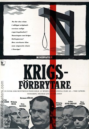 Krigsförbrytare 1962 poster Tore Sjöberg Hermann Göring Krig