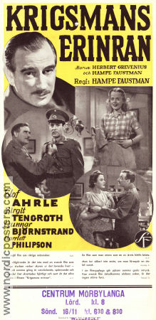 Krigsmans erinran 1947 poster Elof Ahrle Birgit Tengroth Gunnar Björnstrand Hampe Faustman