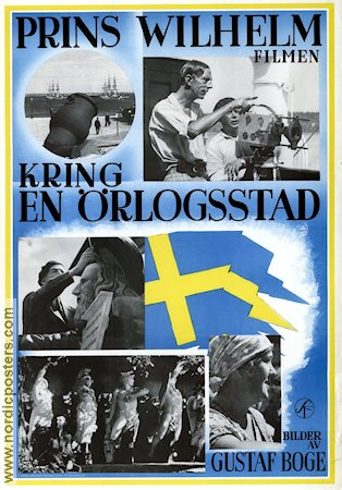 Kring en örlogsstad 1935 poster Prins Wilhelm Skepp och båtar