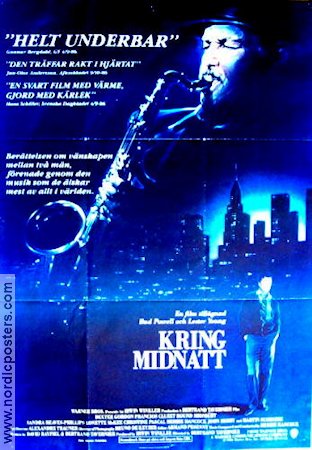 Kring midnatt 1986 poster Dexter Gordon Instrument Jazz