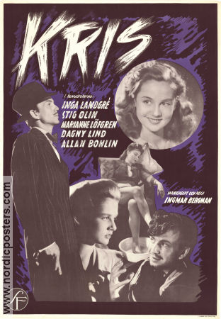 Kris 1946 poster Inga Landgré Stig Olin Marianne Löfgren Ingmar Bergman