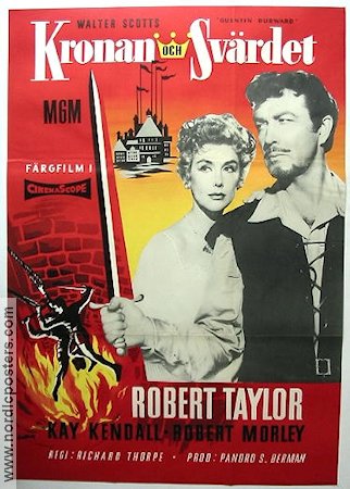 Kronan och svärdet 1956 poster Robert Taylor Äventyr matinée