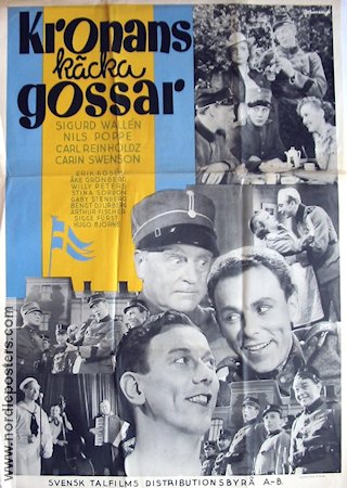 Kronans käcka gossar 1940 poster Nils Poppe Sigurd Wallén Carl Reinholdz