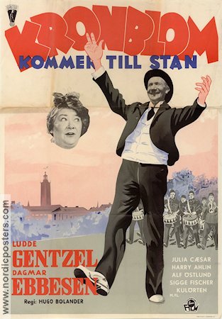 Kronblom kommer till stan 1949 poster Ludde Gentzel Dagmar Ebbesen Hitta mer: Stockholm Från serier