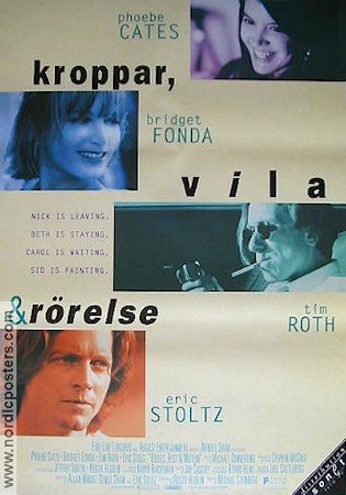 Kroppar i vila och rörelse 1993 poster Bridget Fonda Phoebe Cates Tim Roth Michael Steinberg