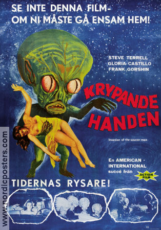 Krypande handen 1957 poster Steve Terrell Gloria Castillo Edward L Cahn Kultfilmer