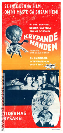 Krypande handen 1957 poster Steve Terrell Gloria Castillo Edward L Cahn Kultfilmer