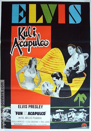 Kul i Acapulco 1963 poster Elvis Presley Ursula Andress Elsa Cardenas Richard Thorpe Musikaler