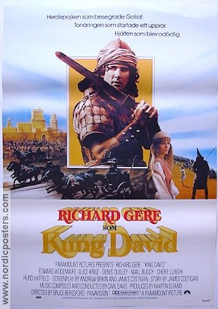 Kung David 1985 poster Richard Gere Svärd och sandal Religion