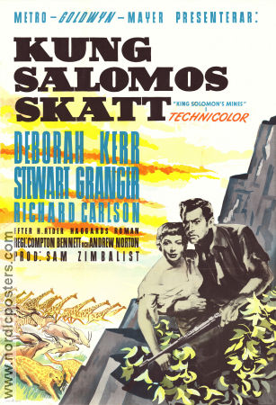 Kung Salomos skatt 1950 poster Deborah Kerr Stewart Granger Richar Carlson Compton Bennett Äventyr matinée