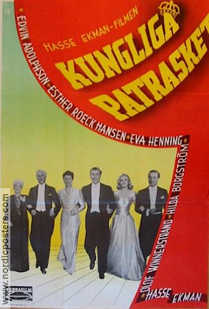 Kungliga patrasket 1945 poster Edvin Adolphson Ester Roeck Hansen Eva Henning Hasse Ekman