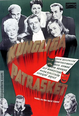 Kungliga patrasket 1945 poster Edvin Adolphson Ester Roeck Hansen Eva Henning Hasse Ekman