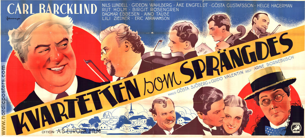 Kvartetten som sprängdes 1936 poster Carl Barcklind Nils Lundell Gideon Wahlberg Åke Engfeldt Rut Holm Arne Bornebusch Hitta mer: Large poster Eric Rohman art Instrument