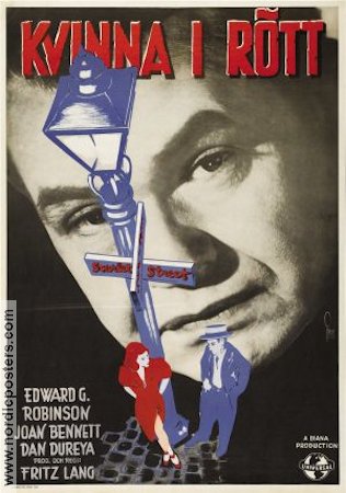 Kvinna i rött 1945 poster Edward G Robinson Fritz Lang