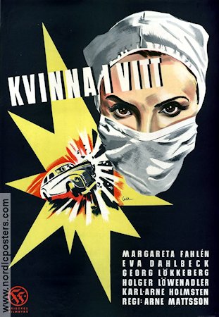 Kvinna i vitt 1949 poster Margareta Fahlén Arne Mattsson Medicin och sjukhus