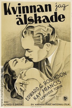 Kvinnan jag älskade 1933 poster Edward G Robinson Kay Francis