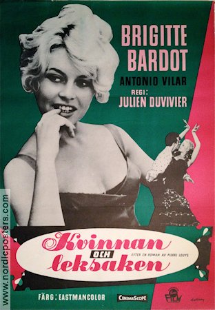 Kvinnan och leksaken 1959 poster Brigitte Bardot Julien Duvivier
