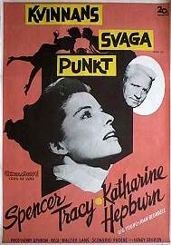 Kvinnans svaga punkt 1957 poster Katharine Hepburn Spencer Tracy