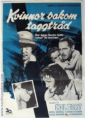 Kvinnor bakom taggtråd 1950 poster Claudette Colbert Krig Damer