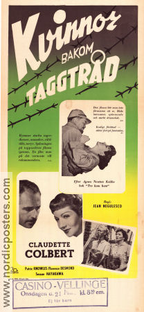 Kvinnor bakom taggtråd 1950 poster Claudette Colbert Patric Knowles Florence Desmond Jean Negulesco