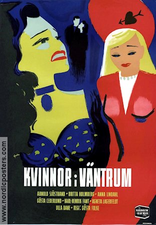 Kvinnor i väntrum 1946 poster Arnold Sjöstrand Britta Holmberg Anna Lindahl Medicin och sjukhus