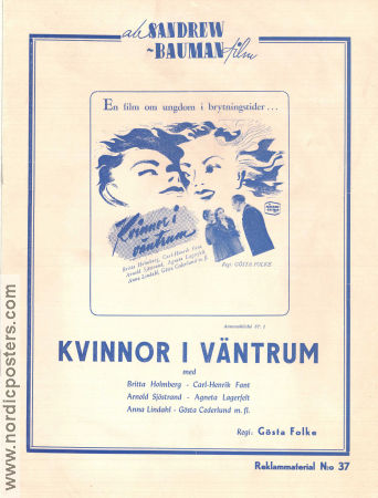 Kvinnor i väntrum 1946 program Arnold Sjöstrand Britta Holmberg Anna Lindahl Gösta Folke Medicin och sjukhus