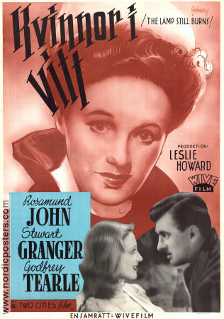 Kvinnor i vitt 1943 poster Rosamund John Stewart Granger Godfrey Tearle Eric Rohman art Medicin och sjukhus