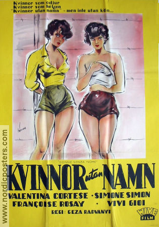 Kvinnor utan namn 1950 poster Simone Simon Vivi Gioi Francoise Rosay Géza von Radvanyi Damer