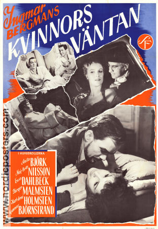 Kvinnors väntan 1952 poster Anita Björk Eva Dahlbeck Gunnar Björnstrand Maj-Britt Nilsson Birger Malmsten Jarl Kulle Ingmar Bergman