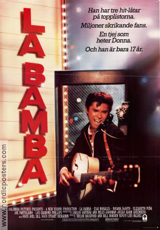 La Bamba 1987 poster Lou Diamond Phillips Esai Morales Luis Valdez Rock och pop Instrument